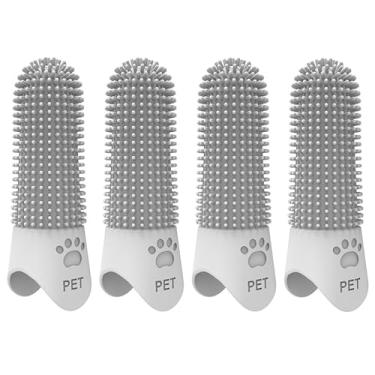 Imagem de Escova de dentes de silicone para cães e gatos – higiene bucal 360°, refrescamento do hálito, remoção de manchas e tártaro, macia de grau alimentício, design longo, reutilizável, para animais de
