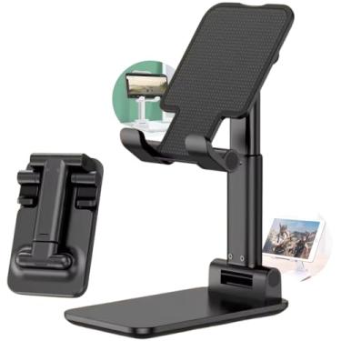 Imagem de Suporte de Mesa para Celular e Tablet Dobrável Ajustável - Base Antiderrapante Universa...