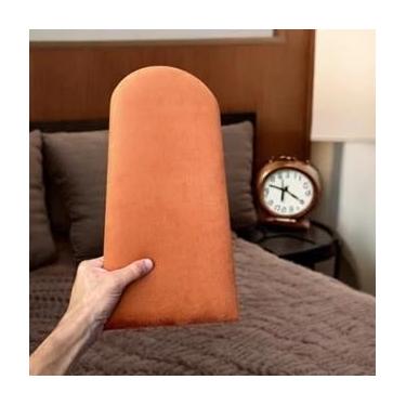Imagem de Kit Cabeceira Estofada Adesiva 45x20 cm – Tecido Suede Premium, 5 a 20 Módulos para Cama Solteiro, Casal, Queen, King e L(TERRA-COTA,18)