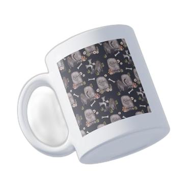 Imagem de Caneca Xícara Café Porcelana 300ml Com Desenho Gato Preto Halloween