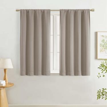 Imagem de Lecloud Cortinas de pedra para quarto de 113 cm de comprimento, 2 peças, cortinas de sala de estar, decoração moderna de casa de fazenda, cortinas de janela com isolamento térmico, cada painel 101,6