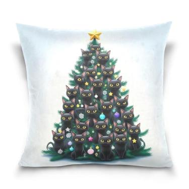 Imagem de Burbuja Capas de almofada 45,7 x 45,7 cm, árvore de Natal de veludo macio, capa decorativa para sofá, sofá, sala de estar, quarto