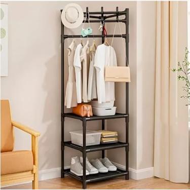Imagem de Estante Cabideiro de Canto Vertical Organizador Sapatos Roupas 170cm x 60cm x 43cm