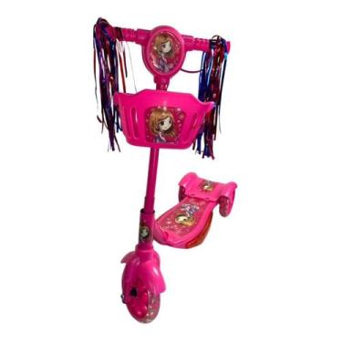 Imagem de Patinete 3 Rodas Com Luz, Som E Cestinha Infantil - Ddg