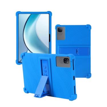 Imagem de Capa para tablet DOOGEE Tab E3 Android 15 de 11 polegadas, capa protetora de borracha leve à prova de choque, capa protetora de silicone macio ajustável para crianças, azul