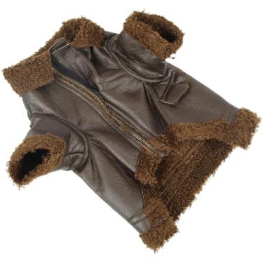 Imagem de Acouto Jaqueta de Couro Elegante para Cães – Casaco de Inverno para Cães e Gatos Pequenos, Médios e Grandes – Roupa para Animais de Estimação à Prova d'água e à Prova de Com Forro de Pelúcia e (XL)