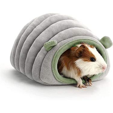 Imagem de Ninho de Inverno para Porquinho-da-Índia Hamster e Ouriço Cama Cova Casa Quente Pequenos Animais Semi-Fechado à Prova Vento Seguro com Almofada Fácil Trocar Limpar Tecido Pelúcia Macio Confortável Hip