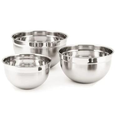 Imagem de Tigela Inox Multiuso Profissional 1.8L Fundo Profundo - Bowl Gourmet Aço 18/10 Misturas Saladas Empilhável, Lavável Durável