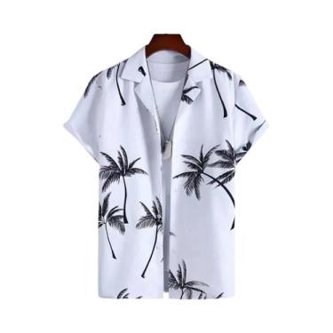 Imagem de Camisas Havaianas Masculinas De Manga Curta Com Estampa Em Patchwork 3