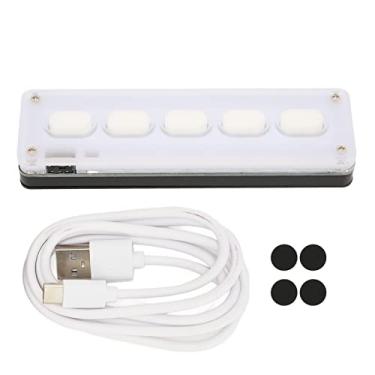 Imagem de SALALIS Teclado Programável, Mini Teclado de Silicone de 5 Teclas Com USB Com Fio e Modo Duplo Bt Sem Fio, para Controle Industrial de Mídia Musical de Jogos de Escritório (Branca)