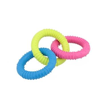 Imagem de Lovely Vibe Mordedor Três Argolas Interligadas para Cães, TPR, 18 cm, Colorido, Textura Estimulante