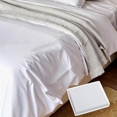 Imagem de Vesta Lençol de elástico 100% algodão Pima, linha artística 400TC listrada, respirável e suave, certificado Oeko-TEX (tecido baunilha, casal/Queen)