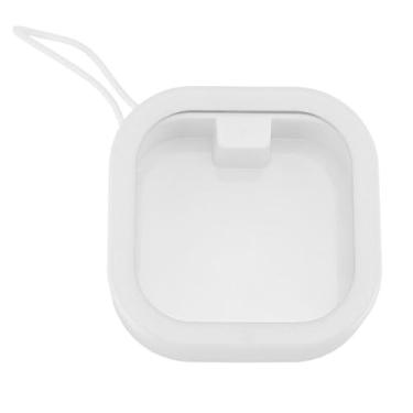 Imagem de Caixa de armazenamento portátil de joias de viagem, branca, compacta, suporte multiuso para acessórios como grampos de cabelo, brincos e cotonetes de algodão