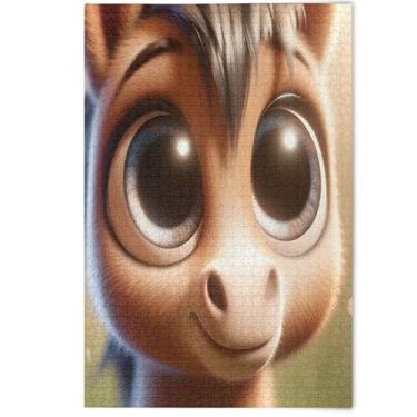 Imagem de Donkey Cute Cartoon Horse Adults Jigsaw 1000 Piece Puzzles White Elephant Gifts Funny Family Fun Puzzles Scenery Animal Artwork, 1000 Pieces, 29.5" x 19.7"