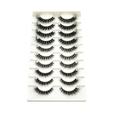 Imagem de Cílios Postiços Dramáticos E Volumosos 5D Híbridos De Mink, 10 Pares, 