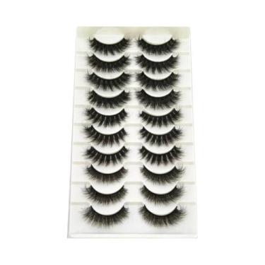 Imagem de Cílios Postiços Dramáticos E Volumosos 5D Híbridos De Mink, 10 Pares, 