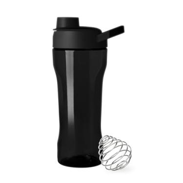 Imagem de Simple Modern Coqueteleira de proteína de plástico Rally com bola | Copo à prova de vazamento de 680 g para shakes de proteína, misturas, eletrólitos, pré-treino | Preto meia-noite