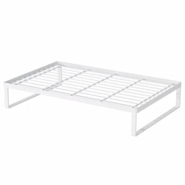 Imagem de LNQKJXIIA Boutiques US Porta-copos e canecas de bancada com bandeja removível, suporte organizador de barra de café de metal para armazenamento de cozinha, escorredor de pratos para garrafas de vidro