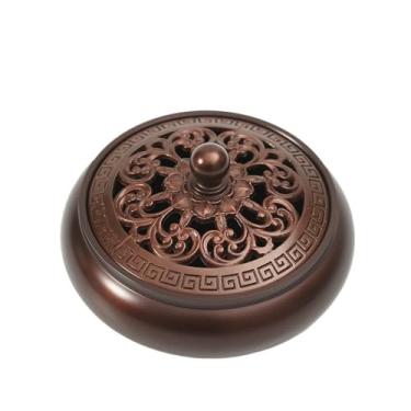 Imagem de porta-vara de incenso Queimador de incenso latão para uso doméstico, ornamentos vintage para olíbano, carvão, bastão, pó, cone, espiral e torre