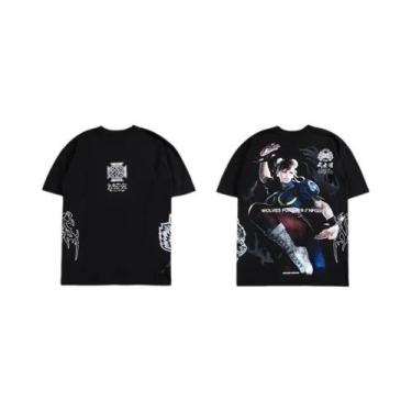 Imagem de Camiseta Masculina De Algodão Com Estampa De Cabeça De Lobo Para Boxe,