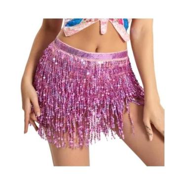 Imagem de Saia De Dança Latina Com Franjas Em Três Camadas E Corrente De Lantejo