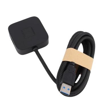 Imagem de POCREATION Leitor de Impressão Digital USB, Correspondência Rápida por Toque de 360 Graus Com Cabo de Extensão de 1,5m, Compatível Com 10 a 11 PCs para Scanner Biométrico de Impressão (Preto)