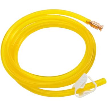 Imagem de Mangueira de sifão, mangueira de sifão de bomba de gás de 1,2 m com válvula de cobre de 1,27 cm - multiuso para transferência rápida e segura de gasolina, óleo, diesel e água