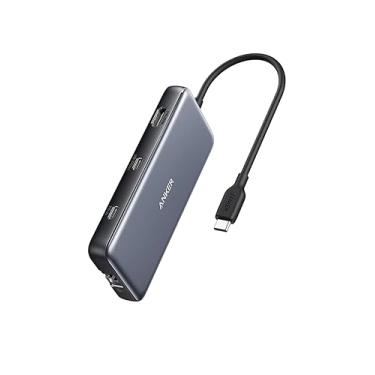Imagem de Anker Hub USB-C 555 (8 em 1), com Entrega de Energia de 100W, Porta HDMI 4K 60Hz, Portas de Dados USB-C e 2 USB-A de 10Gbps, Ethernet, Leitor de Cartão microSD/SD, para MacBook Pro e mais
