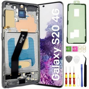 Imagem de Tela de substituição TFT Galaxy S20 para Samsung Galaxy S20 4G LCD tela sensível ao toque digitalizador pantalla com kit de ferramentas de moldura SM-G980U G980F preto (não para S20 5G)