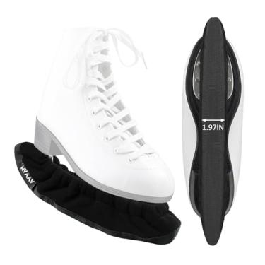 Imagem de 1 par/2 peças de capas de lâmina de skate no gelo, protetores de lâminas de lã polar espessas de camada dupla para patins de hóquei, patins artísticos, patins no gelo e patins de velocidade