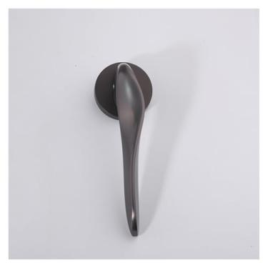 Imagem de Fechadura silenciosa de liga de zinco para quarto cozinha maçaneta de porta de madeira fechadura dividida para porta de casa (cinza escovado)