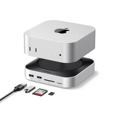 Imagem de UGREEN Base e Suporte para Mac mini M4 com Caixa SSD NVMe, 3 USB-A 3.2, 2 USB-A 3.0, 2 USB-C 3.2 de 10Gbps, Leitor de Cartões SD/TF 170MB/s, Hub USB C Compatível com Mac Mini M4/Pro