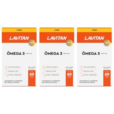 Imagem de Lavitan Omega 3 em Capsulas 1000mg Kit 3 Frascos com 180 Capsulas Totais Suplemento Alimentar a Base de Oleo de Peixe EPA DHA Puro de Aguas Profundas Sem Metais Pesados