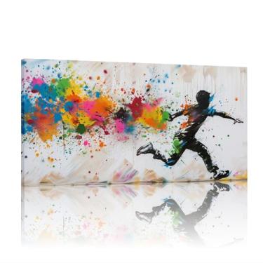 Imagem de Banksy Graffiti Street Canvas-Wall-Art, Grande Graffiti Colorido Wall Art Canvas Banksy, Banksy Extra Large Wall Art Print - (25x50cm)10x20 polegadas sem moldura