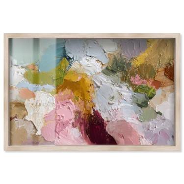 Imagem de Spring Palette I Shadowbox Print Abstract Wall Art por Art Remedy, Blonde Frame, 78 x 53 cm