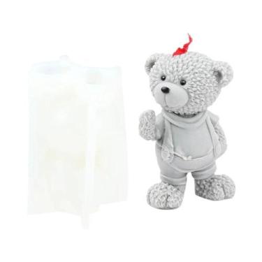 Imagem de Molde De Silicone Urso De Pelúcia Familiar Para Vela Aromática Sabonet