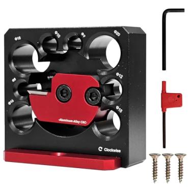 Imagem de SUGOOE Kit de gabarito de cavilha, gabarito ajustável de 8 furos de liga de alumínio, passador de fresagem de broca elétrica de 8 a 20 mm, métrico