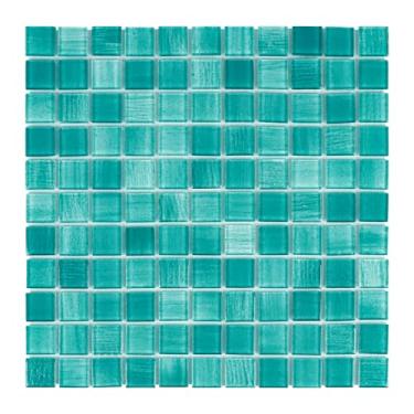 Imagem de Azulejos de mosaico de vidro, 5 folhas de azulejos de vidro para piscina, parede de chuveiro, spa, cozinha (verde, 4,84 m²)