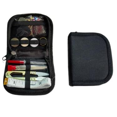 Imagem de Kit de costura básico para adultos, kit de agulha e linha para costura, contém fio dedal, tesoura, agulhas, fita métrica