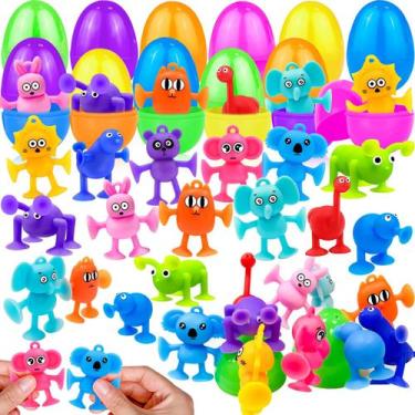 Imagem de Ovos de Páscoa pré-preenchidos AMENON Animals Suction Cup Toys x24