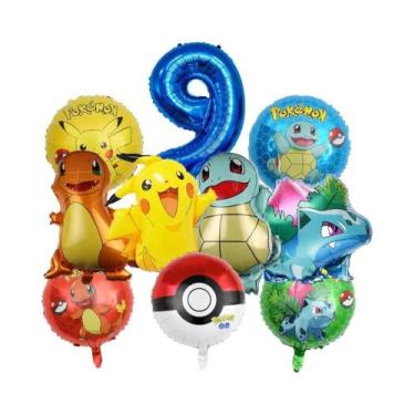 Imagem de Conjunto De Balões Pokémon Para Aniversário De Crianças De 1 a 9 Anos,