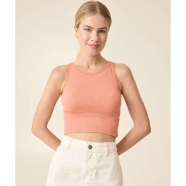 Imagem de Blusa Cropped Regata Feminina Canelada Alças Largas Ma-99873 - MARISA,