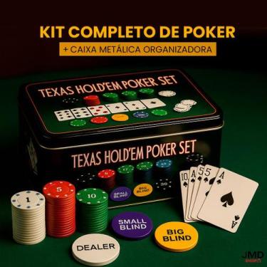 Imagem de Kit Poker Completo para Família e Amigos com 200 Fichas e Acessórios -