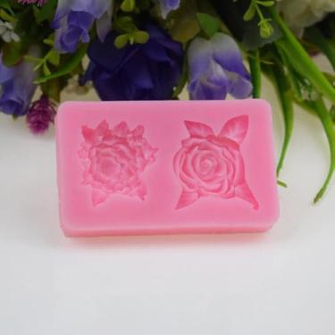 Imagem de Molde de silicone em forma de rosa para sabão de argila de resina de gesso e artesanato decorativo DIY