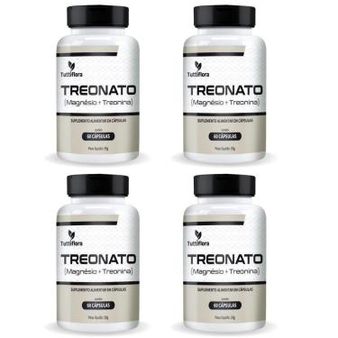 Imagem de Kit Com 04 - Treonato (Magnésio + Treonina) 500mg 60 Cápsulas TuttiFlora-Unissex
