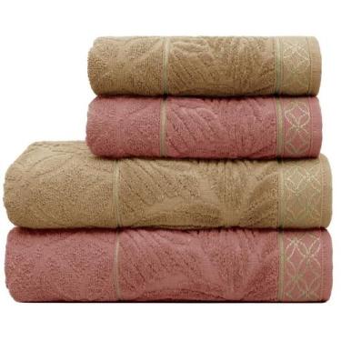 Imagem de KIT Jogo 2 Toalhas de Banho e 2 Toalhas de Rosto Appel Nativa 100% Alg