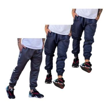 Imagem de Kit 3 Calças Jogger Tactel Estilo Neymar Inverno 2 Bolso 016 - J94, 2 