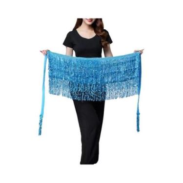 Imagem de Saia De Dança Do Ventre Feminina Brilhante Com Cinto De Corrente Para 