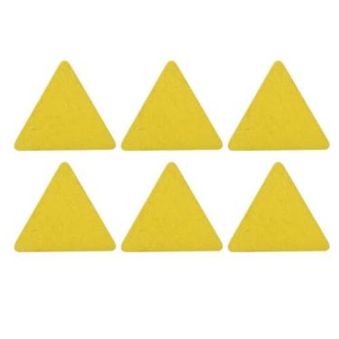 Imagem de Discos de madeira artesanato educacional diy brinquedos infantis artesanato ambiental para crianças projetos de arte e decoração de casa 50 peças corte a folheado de madeira (Triângulo 5,8 x 5 polegadas)