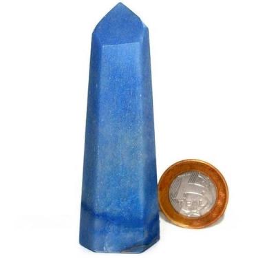 Imagem de Ponta Aventurina Azul Natural Sextavado 12 a 15 cm Tipo B - Cristaisde